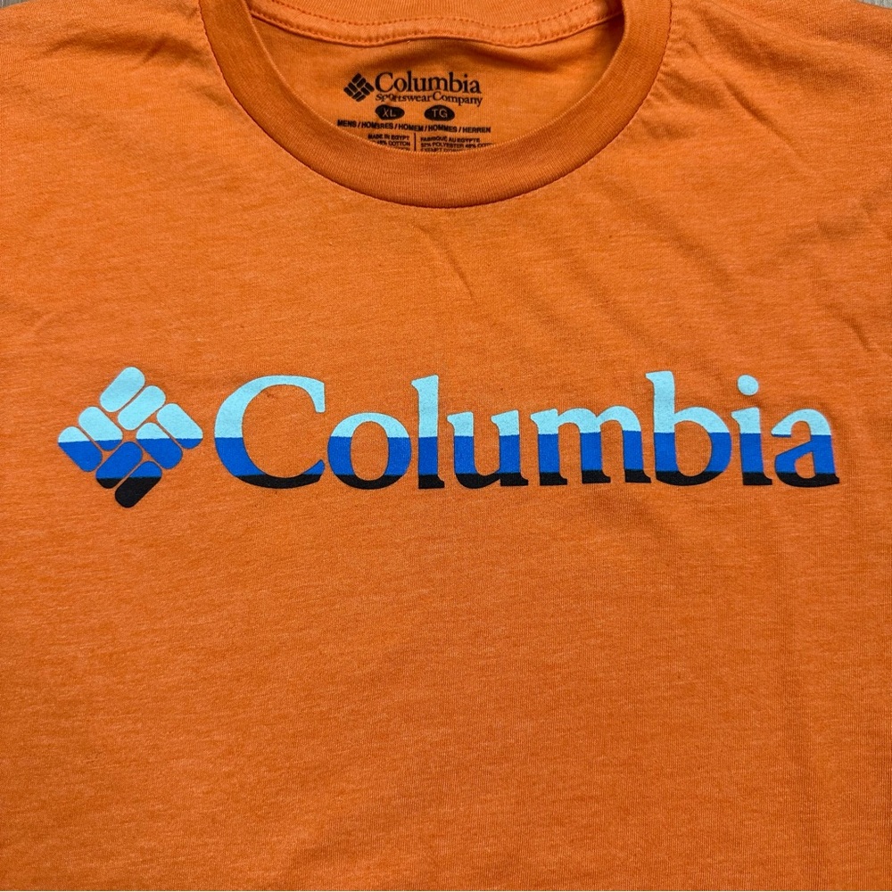 Columbia Men's Orange T-Shirt, Size XL - Picture 2 of 7